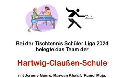 Tischtennis Schul-Liga 2. Platz